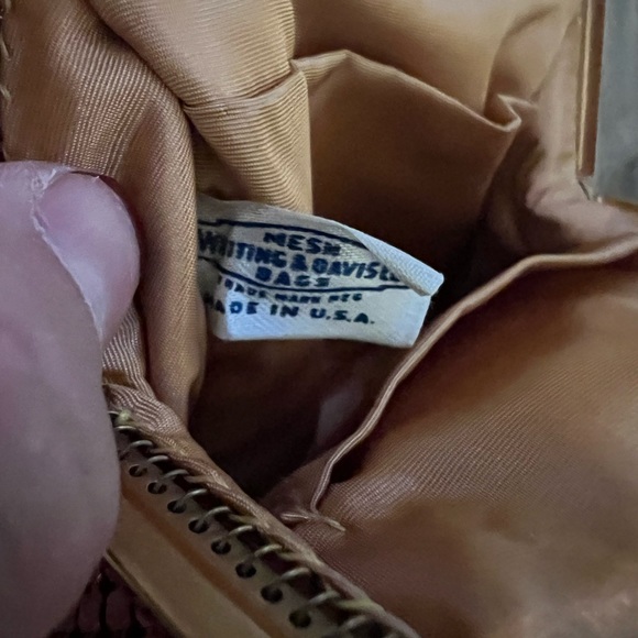 Whiting & Davis Goldtone Metal Mesh Bag Purse Chain Handle Vintage 1940s - Picture 3 of 9